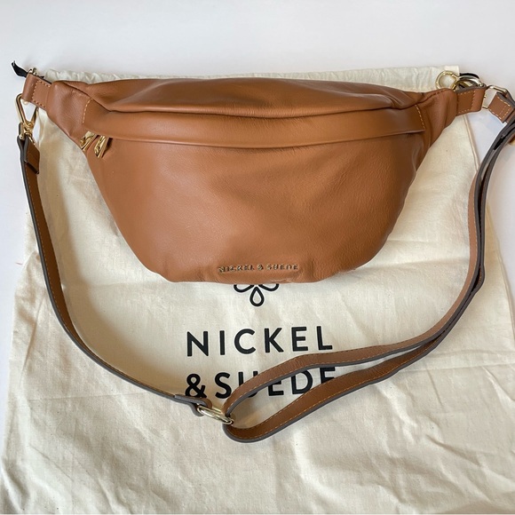 Nickel & Suede Tan Verona Belt Bag